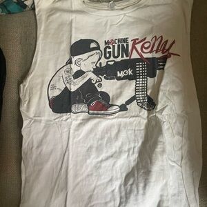 Mgk machine gun Kelly T shirt (no sleeves i cut them when i wore it).